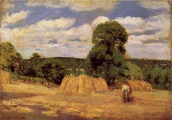卡米耶 畢沙羅 The Harvest at Montfoucault 卡米耶 畢沙羅 The Harvest at Montfoucault